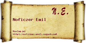 Noficzer Emil névjegykártya
